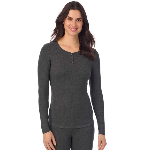Cuddl Duds stretch rib Henley top XS NWT - Picture 4 of 4